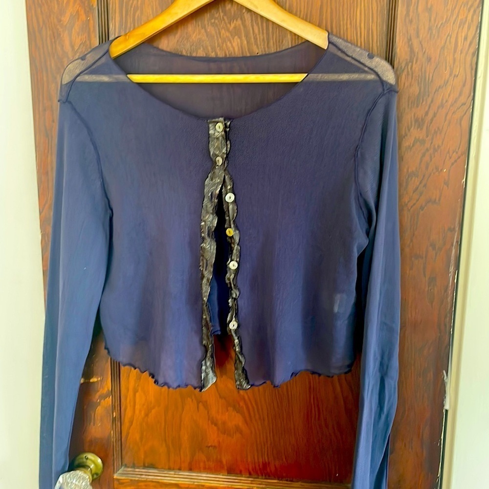 Cut Loose sheer summer cardigan in purple. NWOT